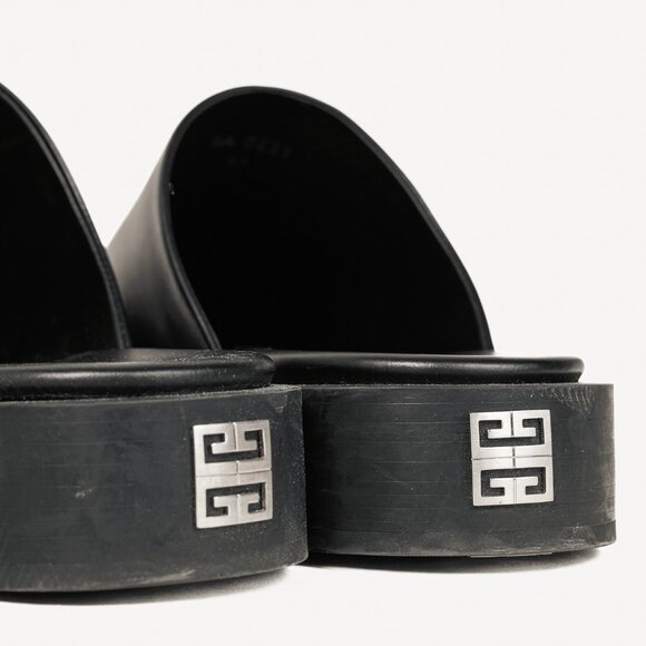Givenchy Black Calf Leather Squared Show Backless Loafers - Picture 8 of 11